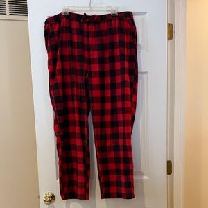Red and Black Plaid Men's Sleepwear